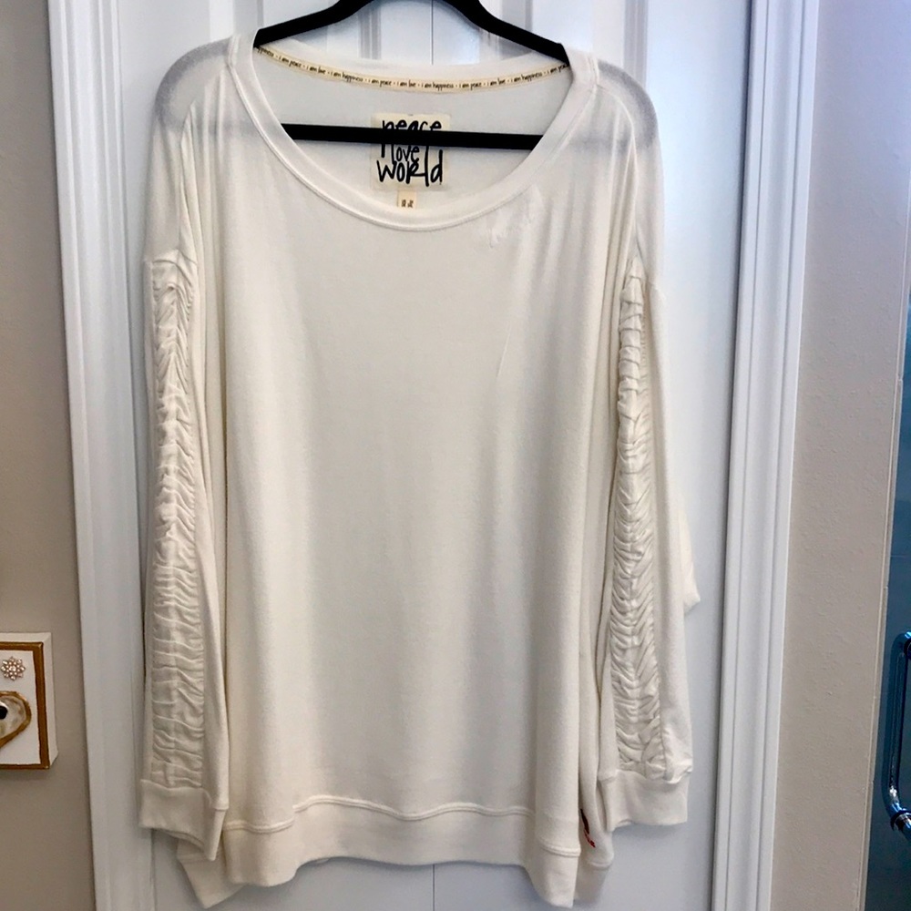 Peace Love World long sleeve sweater